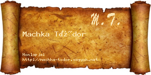 Machka Tódor névjegykártya